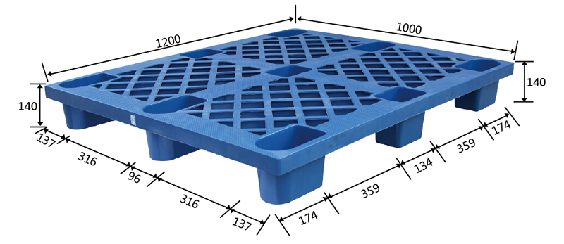 1210九腳網(wǎng)格-塑料托盤